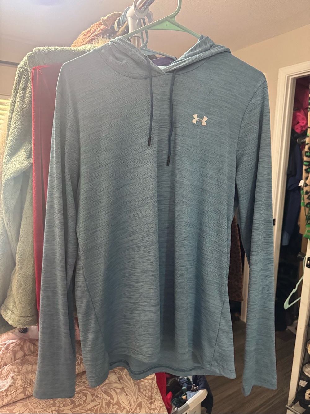 Under Armour Men’s Teal Hooded Performance Long Sleeve